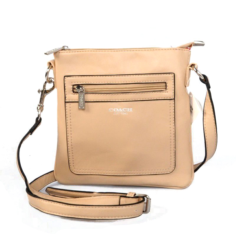 Coach Zip In Logo Small Ivory Crossbody Bags CFT